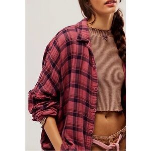 CP Shades Pink Plaid Button Down Shirt